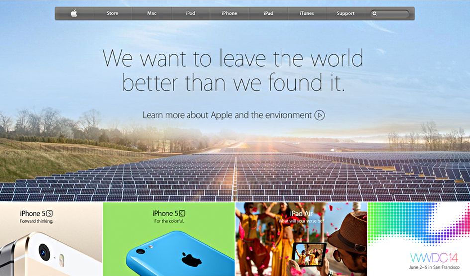 Larger larger apple we want to leave the world a better place